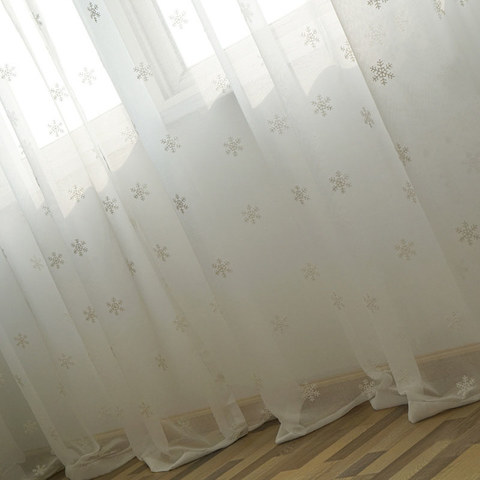 Merry Christmas 1PC Christmas Snowflake Curtain Tulle Window Treatment Voile Drape Valance Coffee TM Christmas Decorations Sale,Colorful 