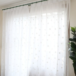 Seasons Christmas Decoration Embroidered Snowflake Voile Curtain 4