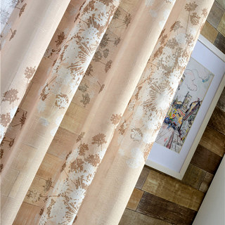 Blossom Latte Brown Cream And Beige Dandelion Semi Sheer Voile Curtain 2