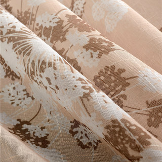 Blossom Latte Brown Cream And Beige Dandelion Semi Sheer Voile Curtain 4