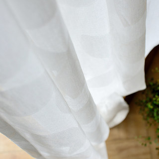 Magical Leaves Glittering White Voile Net Curtain 3
