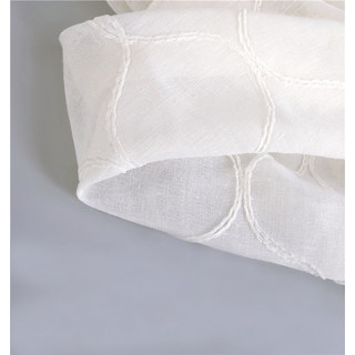 Wave Some Magic Embroidered Morrocan Botanic Trellis Creamy White Sheer Voile Curtain 5