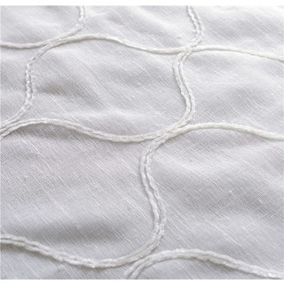 Wave Some Magic Embroidered Morrocan Botanic Trellis Creamy White Sheer Voile Curtain 6