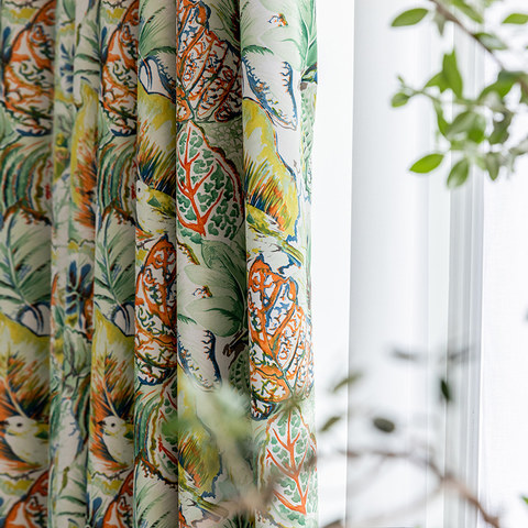 Colourful store curtain fabric