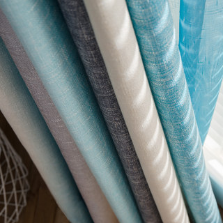 Sea Breeze Cocktail Rock Grey and Beach Blue Striped Curtain 6