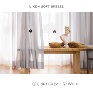 Soft Breeze Pastel Grey Chiffon Sheer Voile Curtain 4