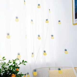 Calypso Tropical Pineapples Embroidered Voile Curtain 8
