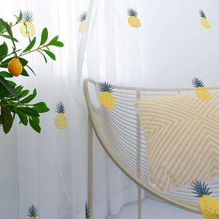 Calypso Tropical Pineapples Embroidered Voile Curtain 6