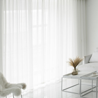 Clarity Ivory White Striped Sheer Voile Curtains 5