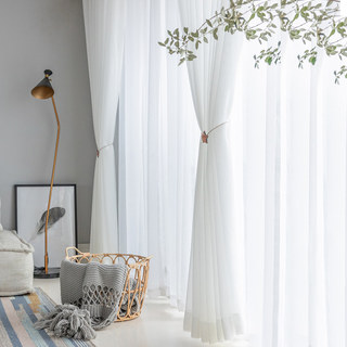 Soft Breeze Brilliant White Chiffon Sheer Voile Curtain 2