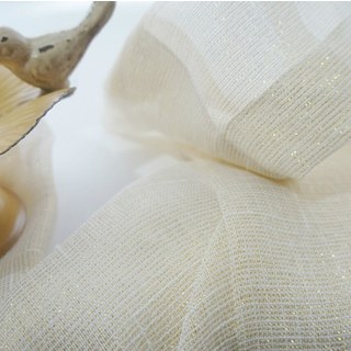 Subtle Gold Textured Sheen Cream Sheer Voile Curtain 5