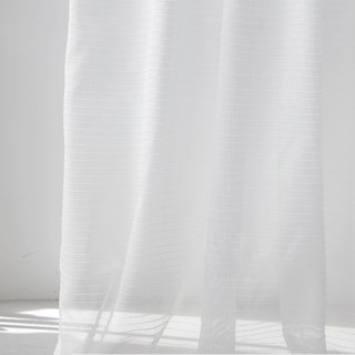 Tide Luxury Horizontal Striped White Voile Curtain 5