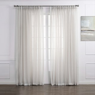 Daytime Textured Weaves Vanilla White Sheer Voile Curtain