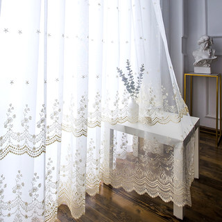 Royally Gold Intricate Detailed Embroidered Sheer Voile Curtain 5