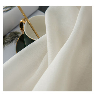 Lino Textured Cream White Sheer Voile Curtain 3