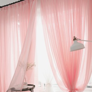 Luxe Pale Dusky Pink Voile Curtain