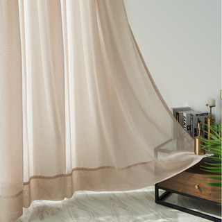 Soft Glow Light Brown Sheer Voile Curtain 3
