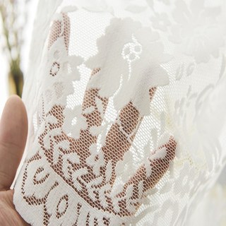 Morning Chamomile Ivory White Lace Voile Curtain 8