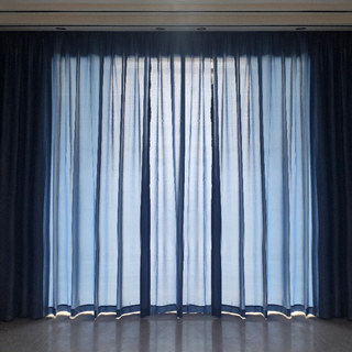 Silk Road Textured Navy Blue Chiffon Voile Curtain 3