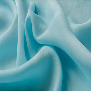 Satiny Touch Baby Blue Voile Curtain 4