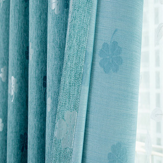 Lucky Clovers Blackout Dusky Blue Curtains 6