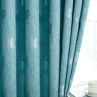 Lucky Clovers Blackout Dusky Blue Curtains 4