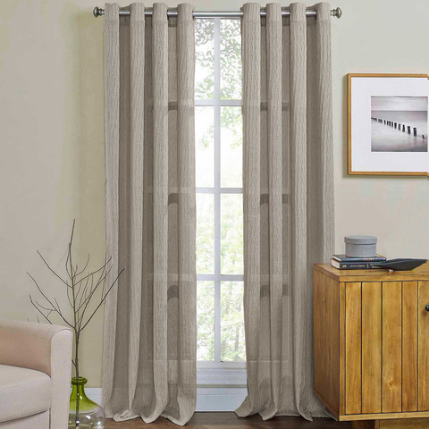 Candy Crushed Voile Curtain Pastle Light Grey Colour 1