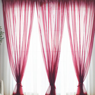 Smarties Red Burgundy Soft Sheer Voile Curtain 2