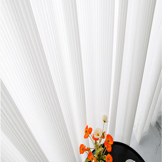 Sun Rays Bold Striped White Chiffon Sheer Curtain 5
