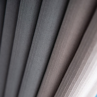 Two Tone Ribbed Textured Light Grey and Blush Pink Blackout Curtain 4