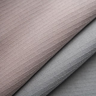 Two Tone Ribbed Textured Light Grey and Blush Pink Blackout Curtain 3
