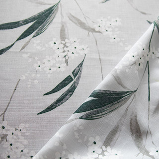Bringing the Garden Indoors Light Grey Bamboo Floral Jute Style Curtain 2
