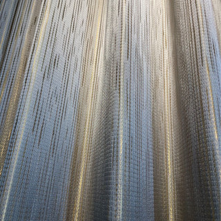 Sunbeam Glistening Subtle Textured Striped Champagne Gold and Grey Curtain 3