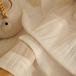 Cotton Crush Cream Ivory Crushed Semi Sheer Voile Curtain 5