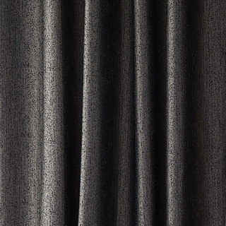 Metallic Fantasy Subtle Textured Striped Sparkling Shimmering Off Black Charcoal Curtain 6