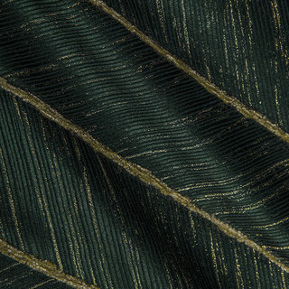 New Look Luxury Art Deco Herringbone Dark Green & Gold Sparkle Geometric Curtain