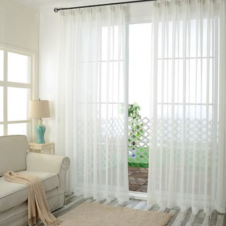 Notting Hill White Luxury Voile Curtain 3