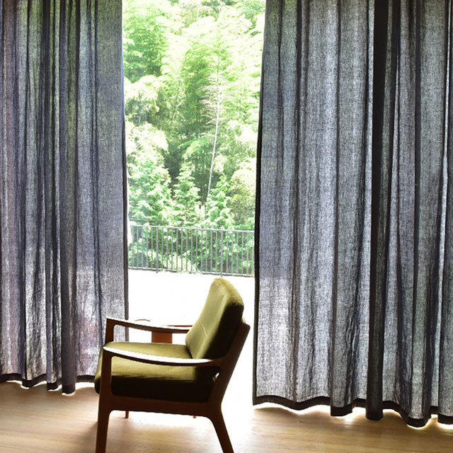 FY FIBER HOUSE Elegant Home Decorative Solid Linen Sheer Curtains 84 Inch  Long Modern Curtains Design for Living Room 52Wx84L Grommets Grey/Multicolor
