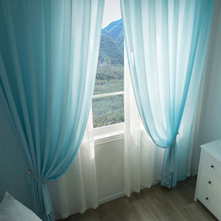 Satiny Touch Baby Blue Voile Curtain 3