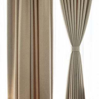 Simple Pleasures Prairie Grain Subtle Textured Striped Light Mocha Blackout Curtains 3