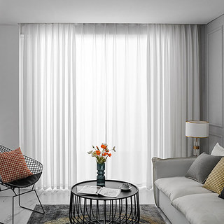 Sun Rays Bold Striped White Chiffon Sheer Curtain 3
