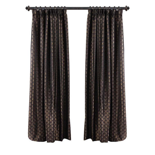Black and gold curtain fabric sales