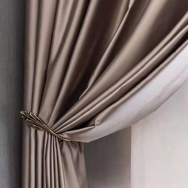 Moonlight Lustrous Mocha Faux Silk Curtain 1