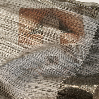 Paris Cascade Shimmering Striped Black Charcoal Sheer Voile Curtain