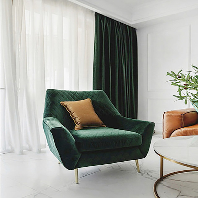 Forest green velvet shop chair