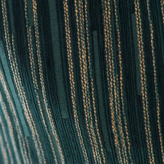 Sunbeam Subtle Textured Striped Teal and Gold Blackout Curtain 4