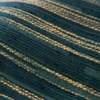 Sunbeam Subtle Textured Striped Teal and Gold Blackout Curtain 3