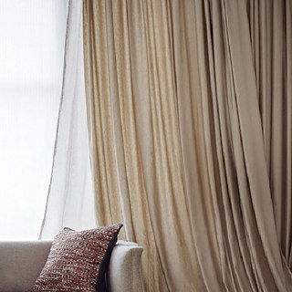 Tuscan Sun Mocha Light Brown Textured Striped Heavy Semi Sheer Curtain 1