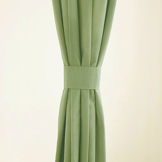 Tuscan Sun Olive Green Textured Striped Heavy Semi Sheer Curtain 4