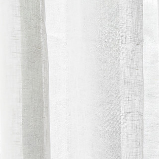 Zen Garden Pure Flax Linen Ivory White Voile Curtain 4